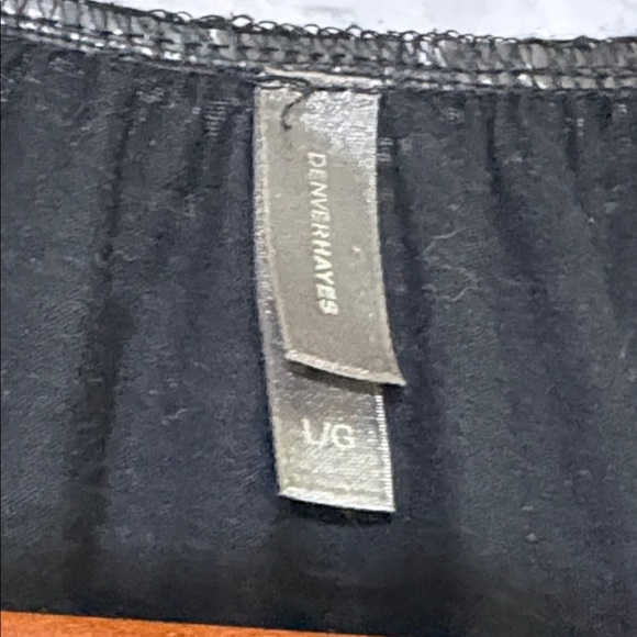 Denver Hayes Black Top with Lace Trim, size large - Picture 2 of 6